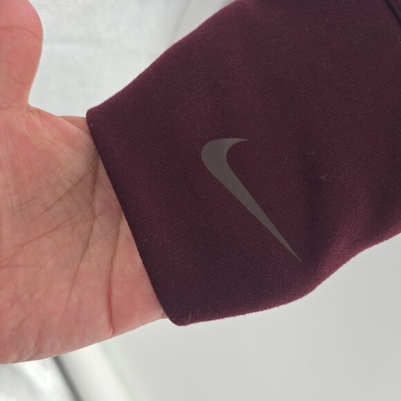 Nike Boxy Quilted Full-Zip Hoodie Medium Maroon - Picture 7 of 13
